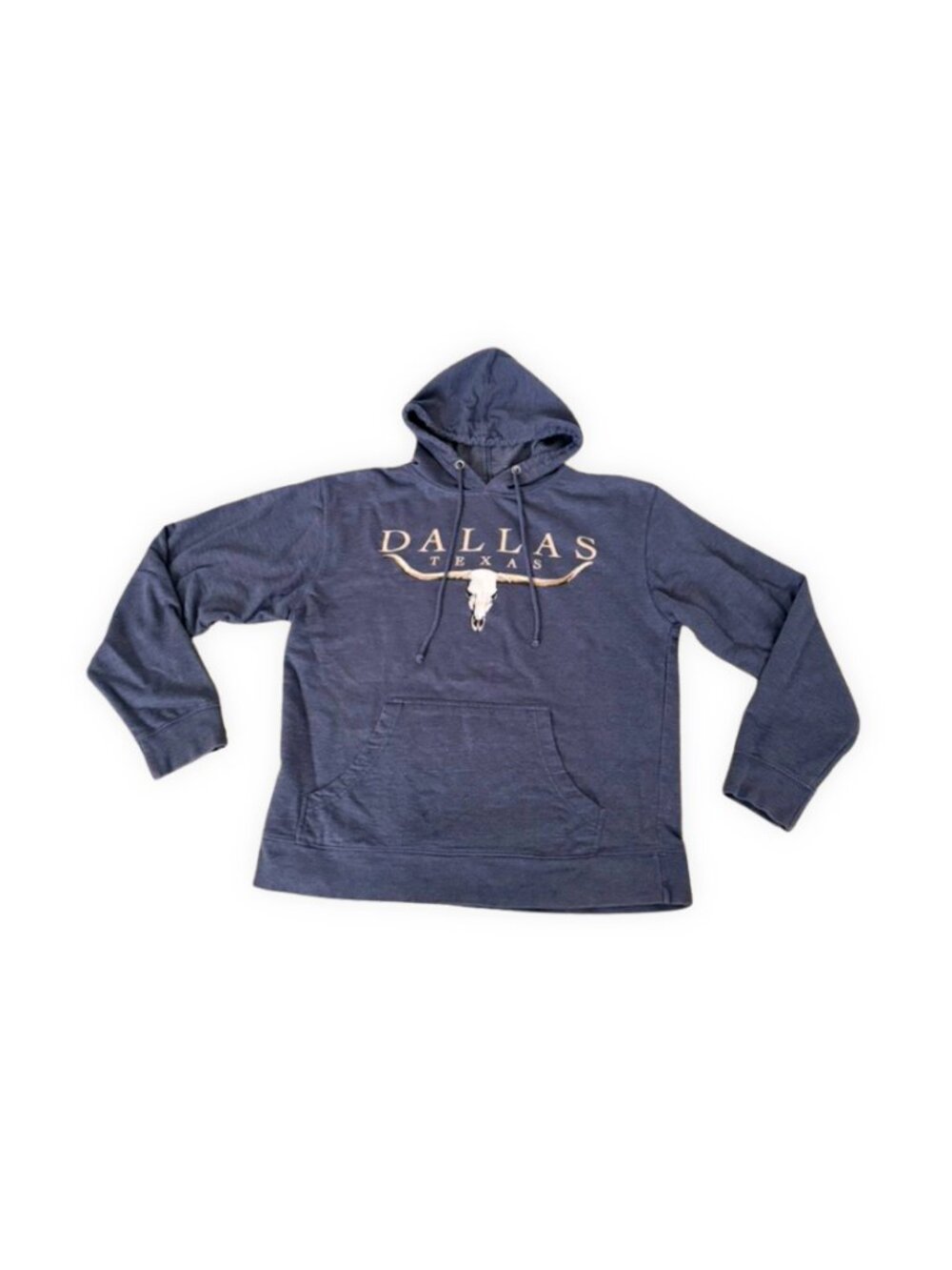 Duck Co Dallas Texas Longhorn Hoodie Pullover Sweatshirt Blue Gray Size L